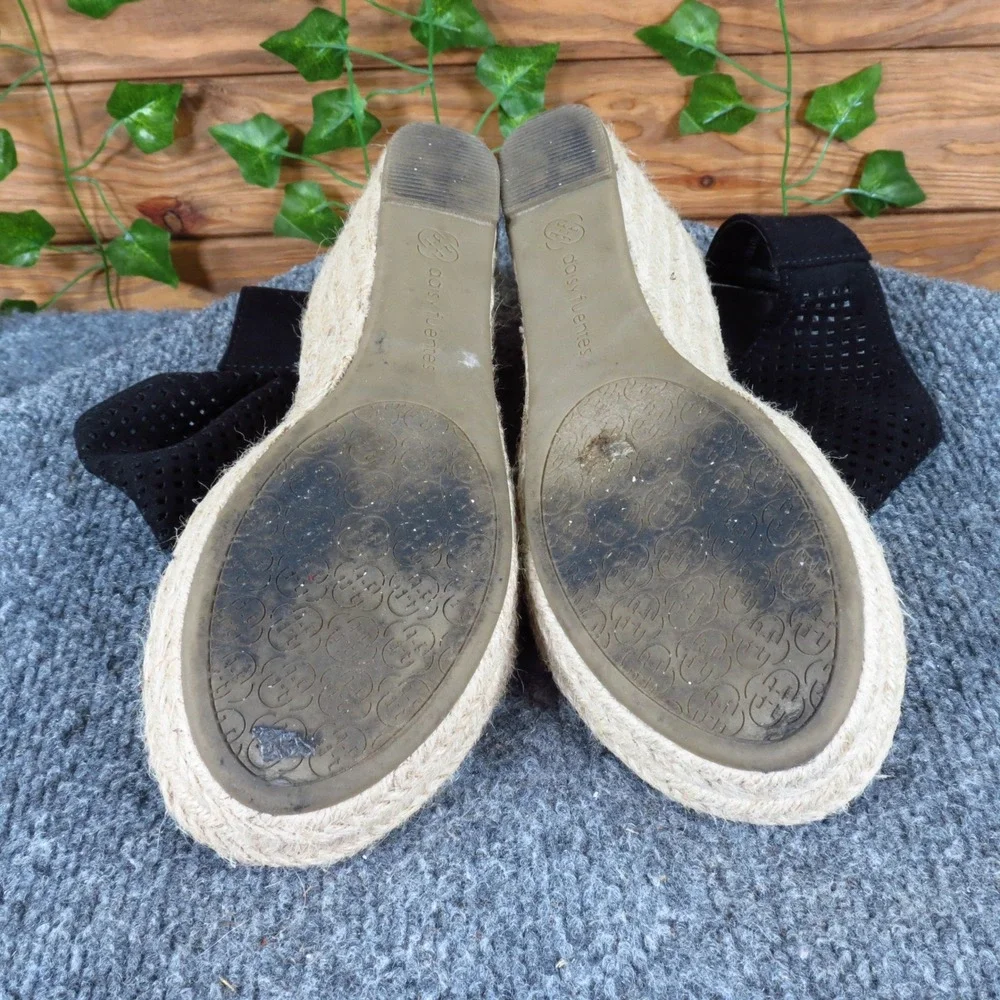 Daisy Fuentes‎ Rory Women Wedge Espadrille Size 7 Casual Summer Black Textile